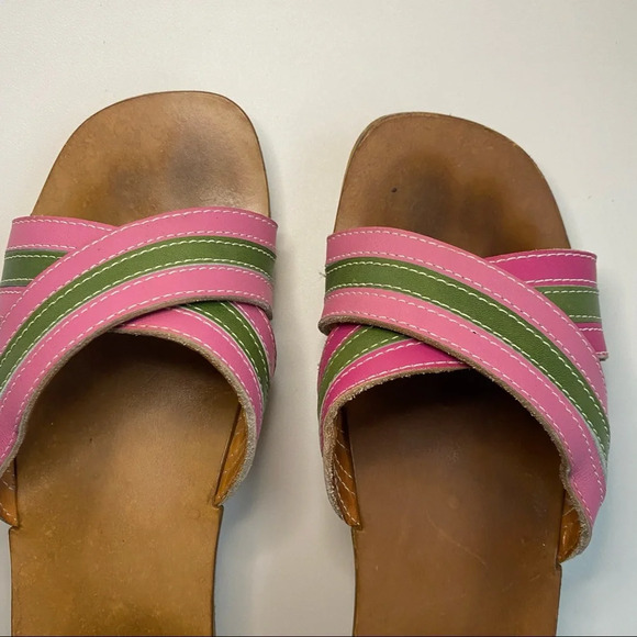 Coach Clog Mule Leather Stripe Sandal - Picture 13 of 16